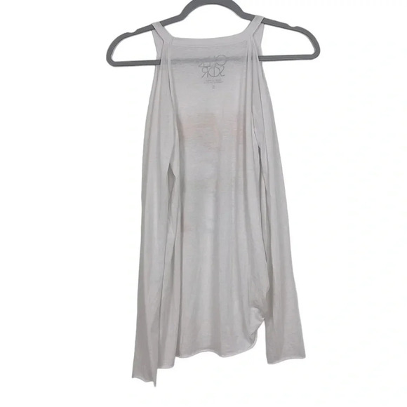 Chaser Women’s Small White Def Leppard Cold Shoulder Long Sleeve Top - Picture 2 of 7